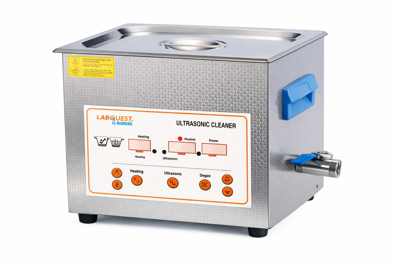 Borosil Digital Ultrasonic Bath UCB100 | 10 Liter Tank Capacity Lab Cleaning System